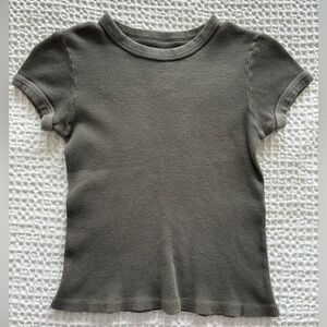 Brandy Waffle Army Green Tee